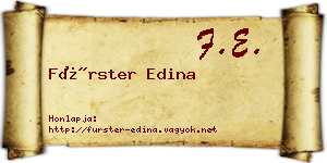 Fürster Edina névjegykártya